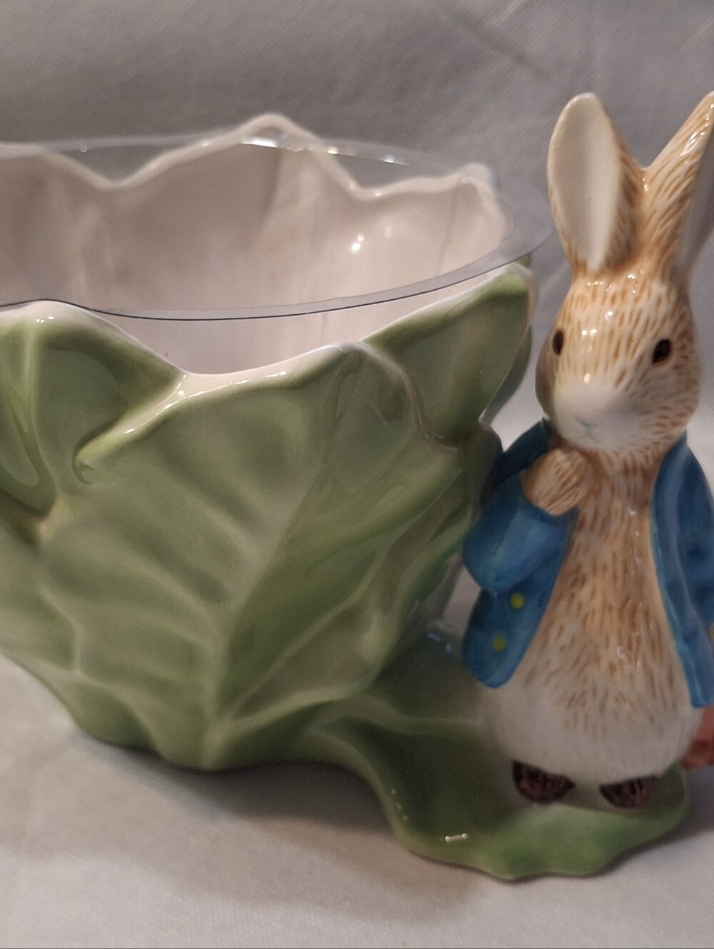 Teleflora Beatrix Potter Peter Rabbit Cabbage Leaf Ceramic Bowl- Whimsical